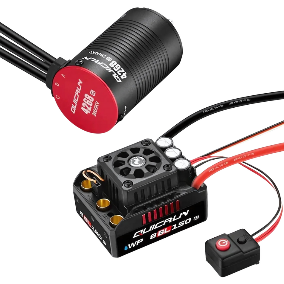 Hobbywing QuicRun WP 8BL150 G2 Combo 1/8 ESC Motor 2600kV Sensorless 38030400