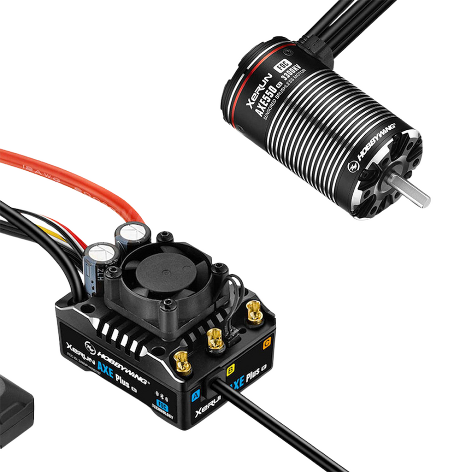 Hobbywing XeRun AXE Plus R3 ESC with AXE550L 3300KV R2 Motor Black 30112650