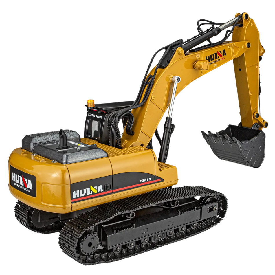 Huina 1/14 Full Metal RC Excavator with Attachments HUI-1580