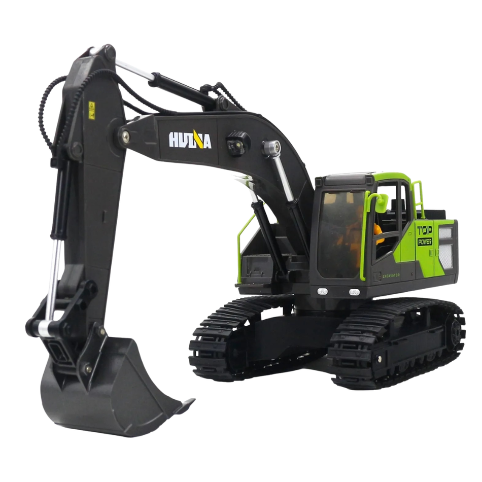Huina 1/18 RC Excavator Construction Vehicle Green Black 11CH 2.4GHz RTR HN1661