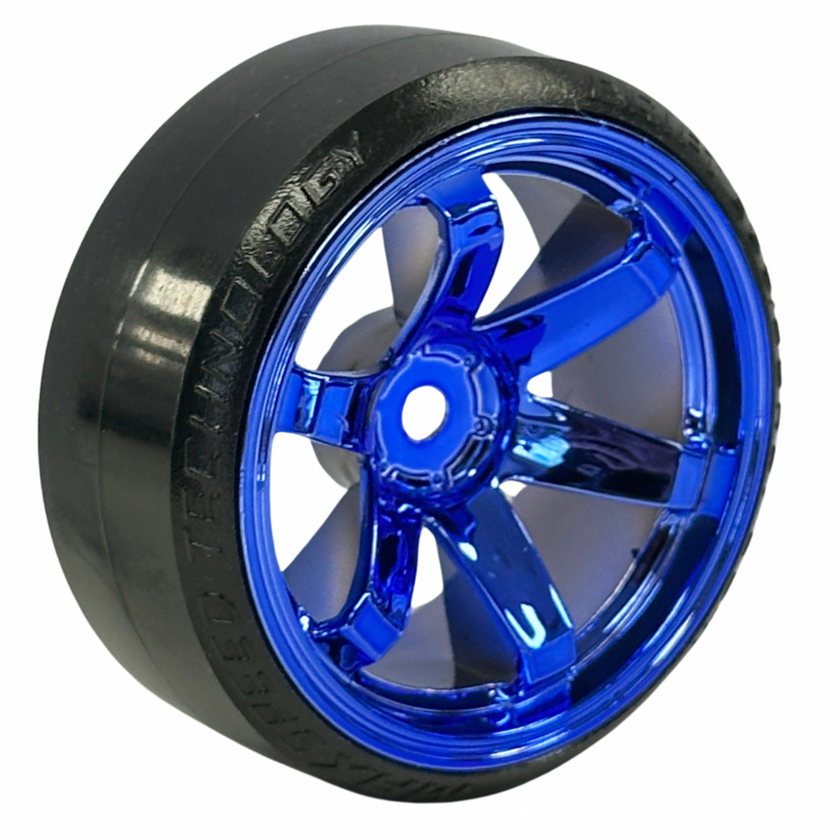 OZRC Blue Chrome Drift Wheels w/ Tyres Complete set for On-road v1 1/10 4pcs