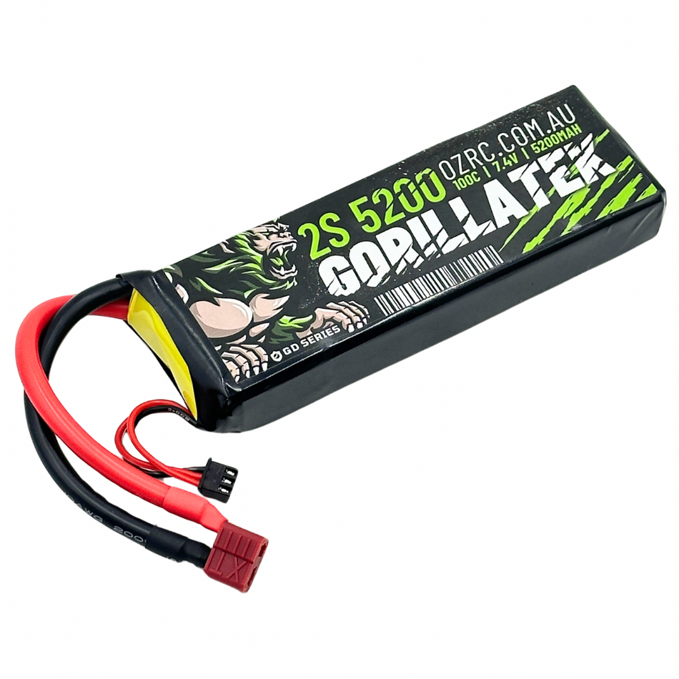 GD Gorillatek 5200mAh 2S 7.4v 100C Performance LiPo Battery w/ Deans T Connector