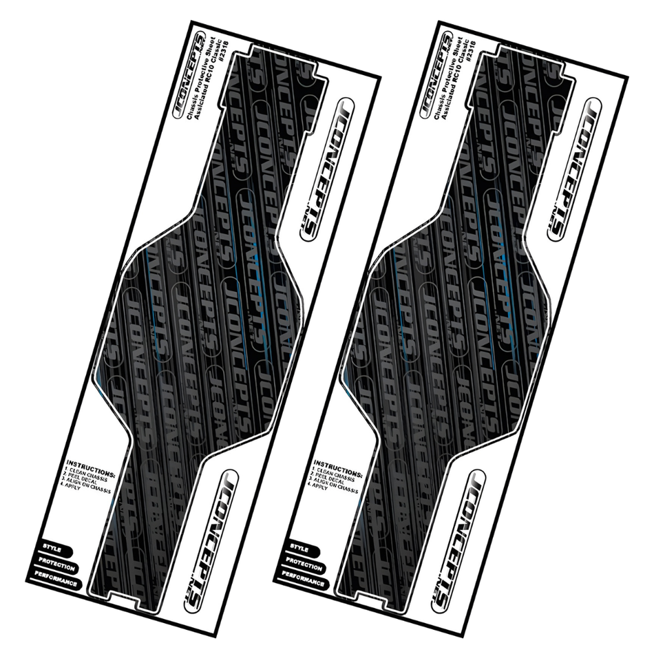 JConcepts JC2318 RC10 Chassis Protective Sheet Black 2pc Tub Models
