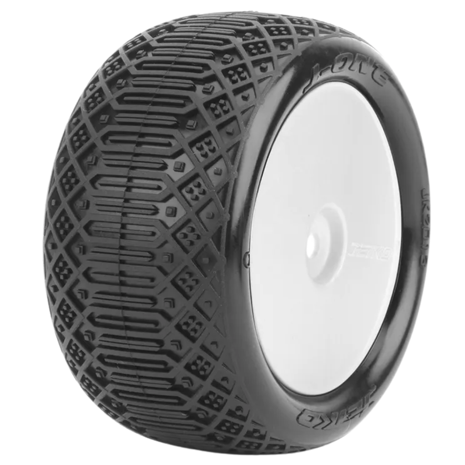 JETKO J-One 1/10 Rear Buggy Pre-Glued Tyres White JKO2013DWSSG