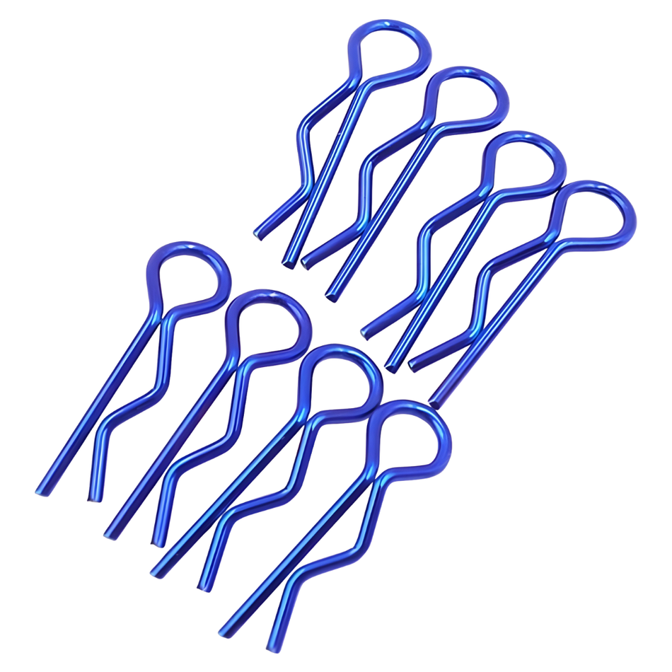 JPRC RC Car Body Shell Clips Bent Tab 1/10th Scale Fluro Blue JPBC10FB