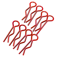 JPRC RC Car Body Shell Clips Bent Tab 1/10th Scale Fluro Red JPBC10FR