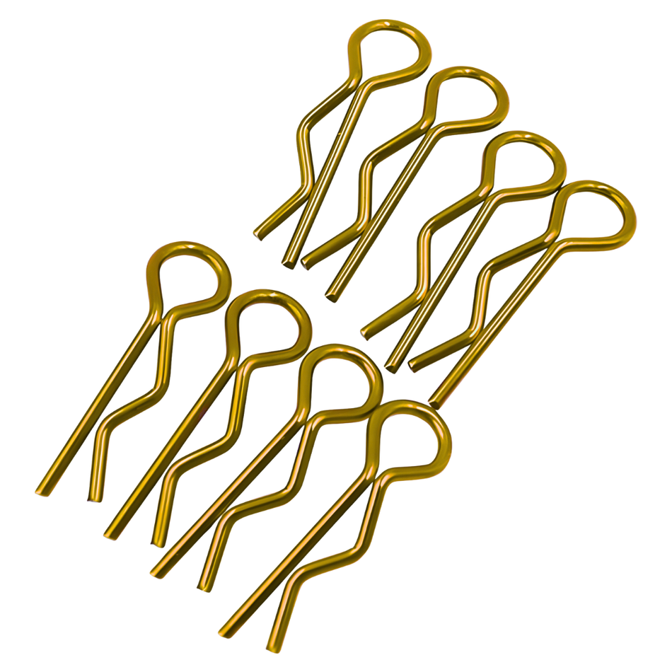 JPRC RC Car Body Shell Clips Bent Tab 1/10th Scale Fluro Yellow JPBC10FL