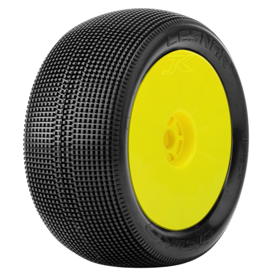Jetko 1/8 Lesnar Truggy Wheels & Tyres Pre-Glued (2pcs/Yellow) JKO1204DYUSG