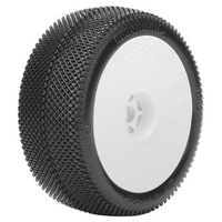 Jetko Red Devil 1/8 Buggy Tyres & White Wheels 17mm Hex (Ultra Soft) 2pcs JKO1007DWUSG