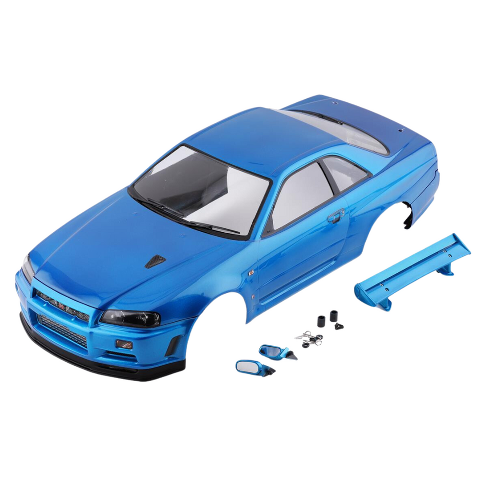 Killerbody Nissan Skyline R34 Pre-Painted 1/10 Touring Car Body (Metallic Blue) 48716