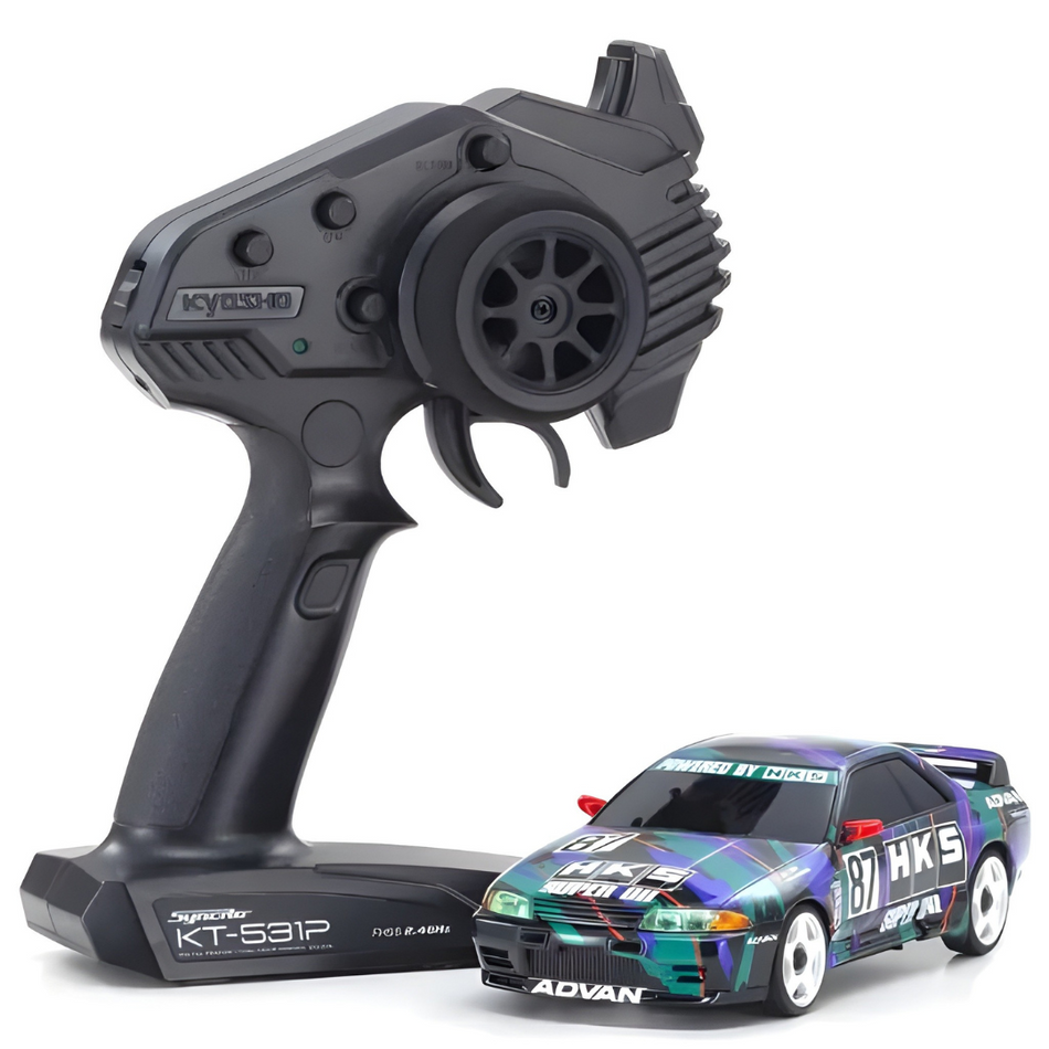Kyosho MINI-Z AWD HKS SKYLINE GT-R R32 1993 87 Readyset Drift 32652HK