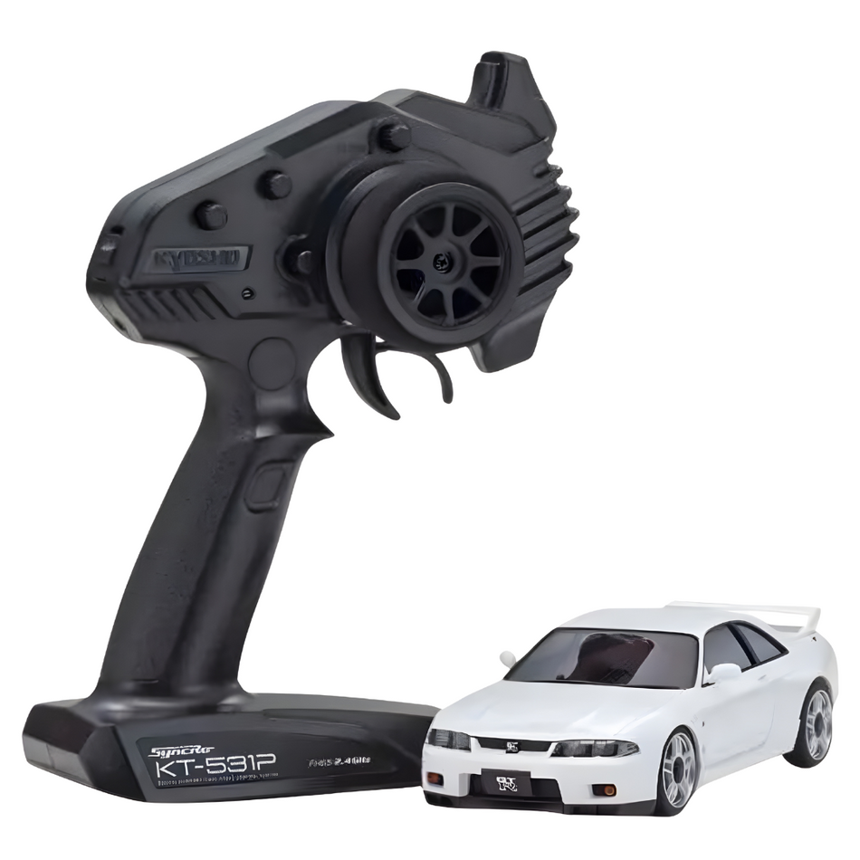 Kyosho Nissan Skyline R33 GT-R V.Spec MINI-Z AWD RTR RC Car White 32638WG-T