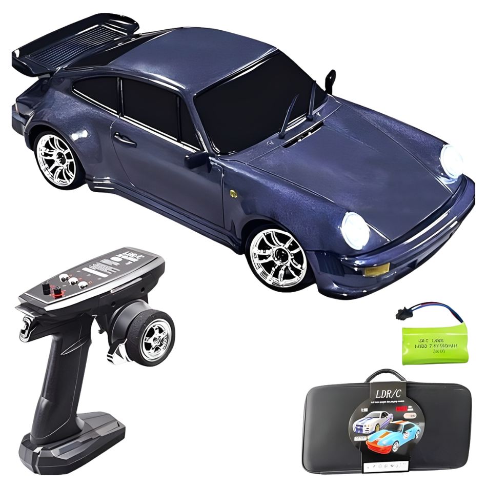 LDRC 1898P 911 Turbo Drift Car RTR 1/18 Gyro Purple Metal LDRC1898P