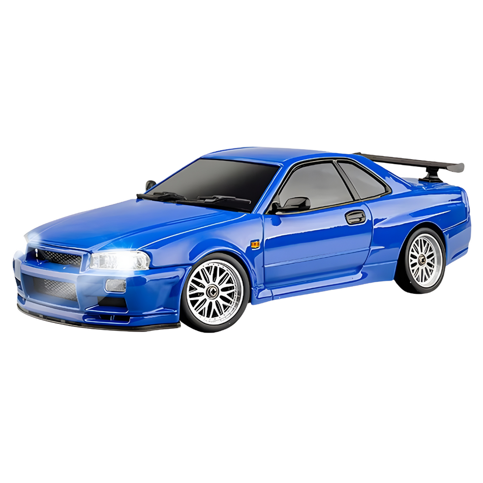 LDRC 1899BU Nissan R34 GTR 1/18 RWD Drift Car RTR w/ Gyro (Blue) LDRC-1899-BU