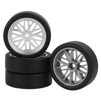 LDRC LD18 Drift Tyres MTD Silver Wheels 4pc Set RC LA00341