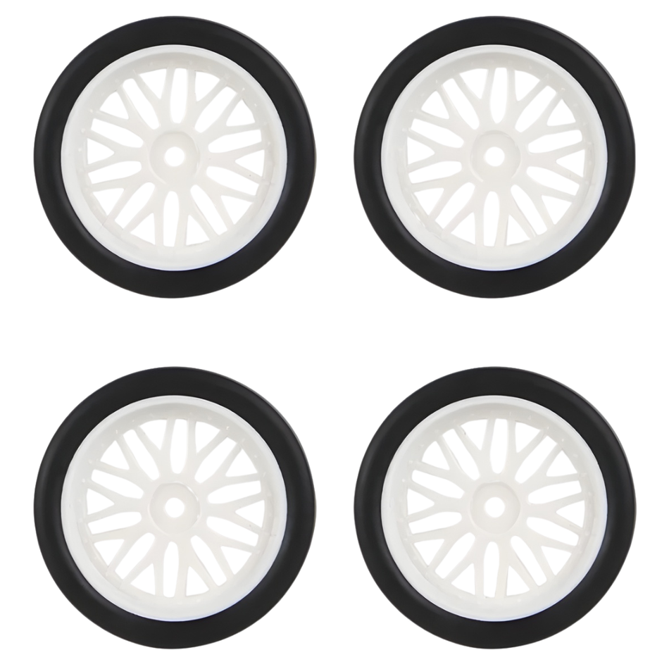 LDRC LD18 Drift Tyres MTD White Wheels 4pc Set RC LA0034W