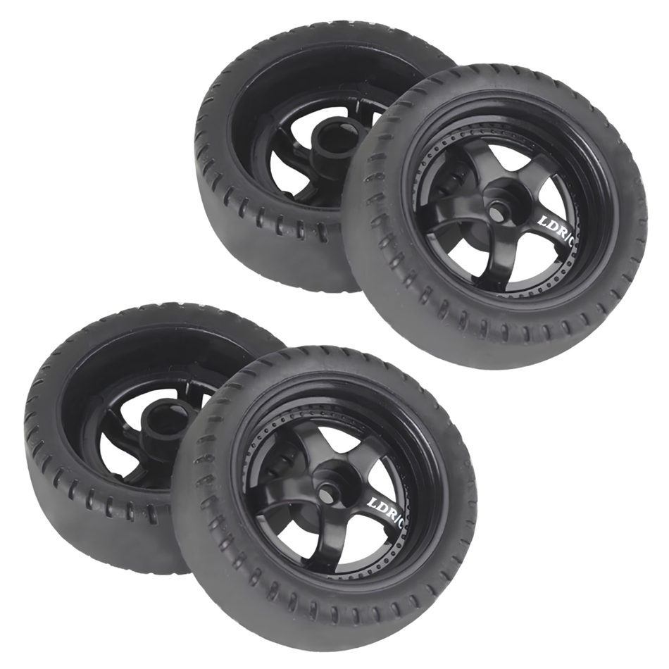 LDRC Drift Tyres 1/18 MTD 5 Spoke Black 4pce