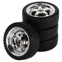 LDRC Drift Tyres 5 Spoke Silver Wheels 4Pcs Set LA0046A