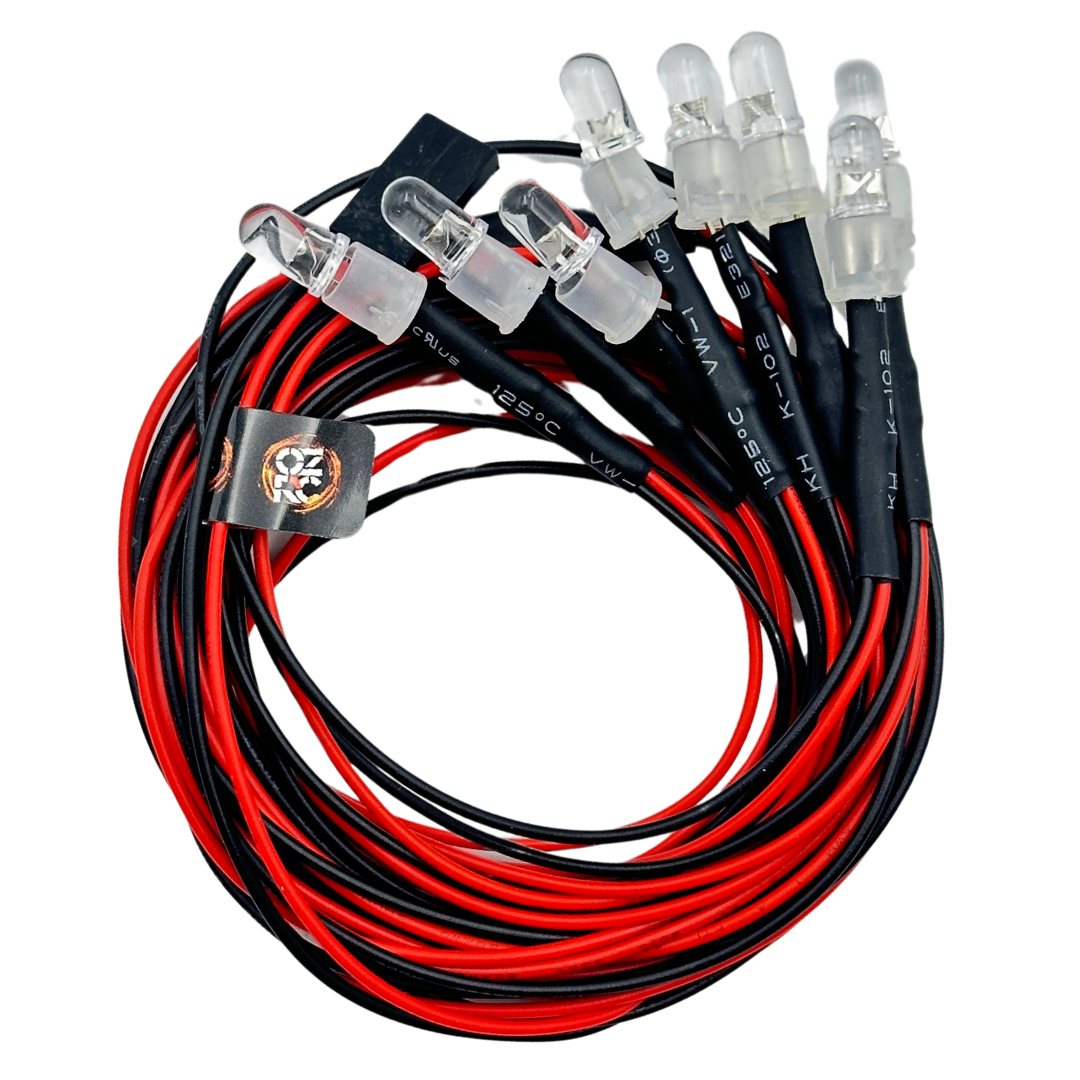LED Light Kit 4-White 4-Red 5mm 5-9v Futaba JR Connector 70cm – OZRC