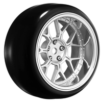 LOUISE WORLD 14 Spoke Matte Silver Pre-Mounted Rim Tyre Set 12mm Hex 4pc LNHA561T