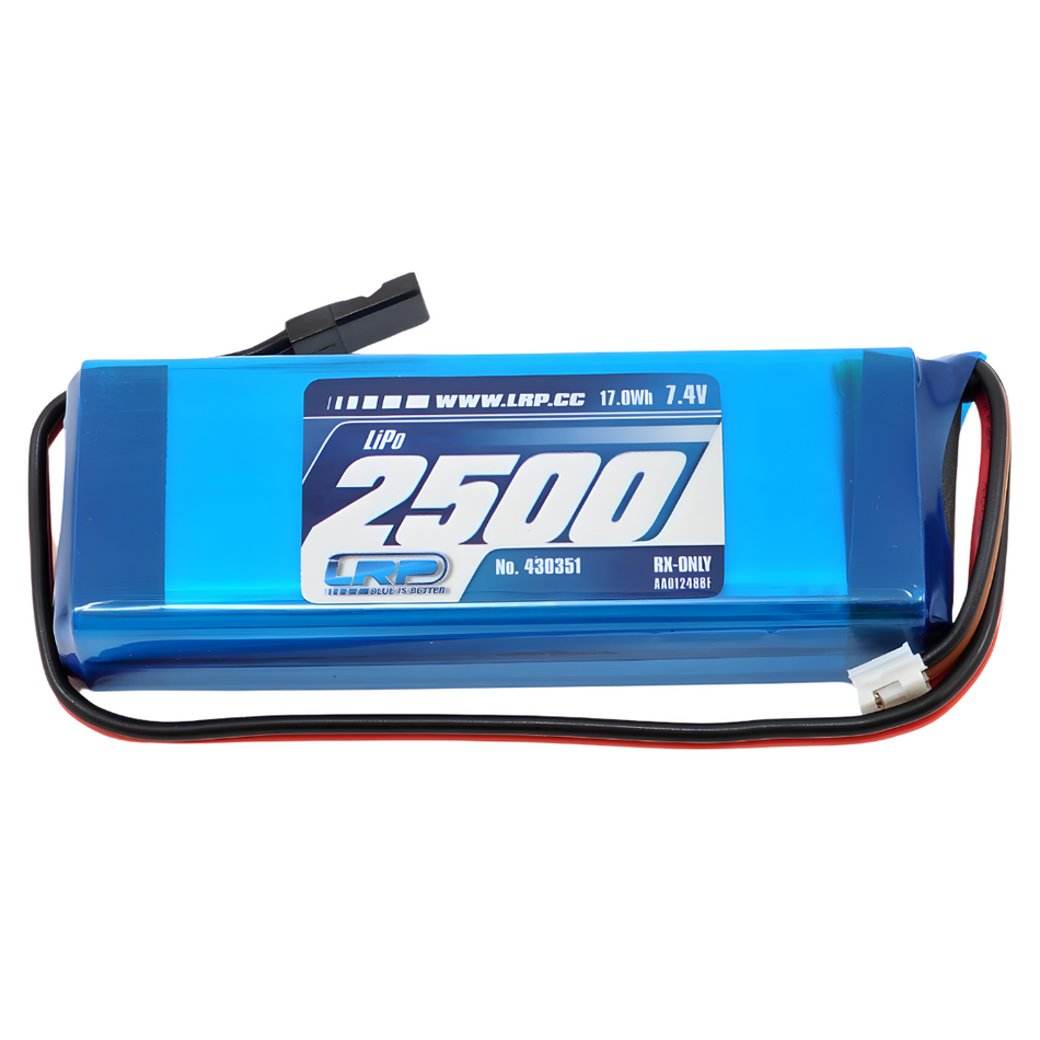 LRP 7.4V 2S 2500mAh VTEC LiPo Flat Receiver Battery Pack (RX Only) 430351