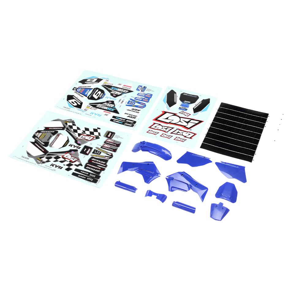 Losi Blue Plastics With Wraps PM-MX SM Motorcycle Kit LOS260001