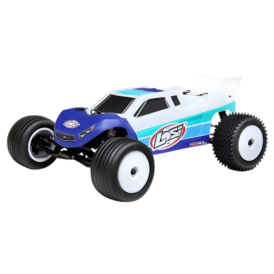 Losi Mini T 2.0 Brushless 1/18 2WD Stadium Truck RTR Blue, LOS01019T2