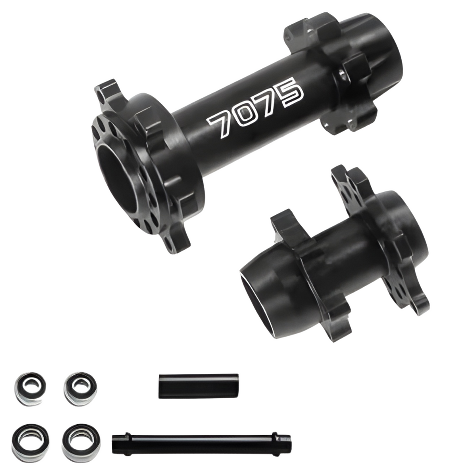 Losi Promoto-MX Aluminium Hub Set Machined Black Front/Rear & Bearings HUB7075