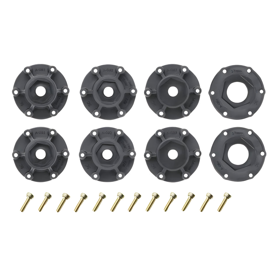 Louise 1/10 SC Removable Hex Set 12, 14 & 17mm Wheel Connectors 8pc LTA-081-082-083-084B