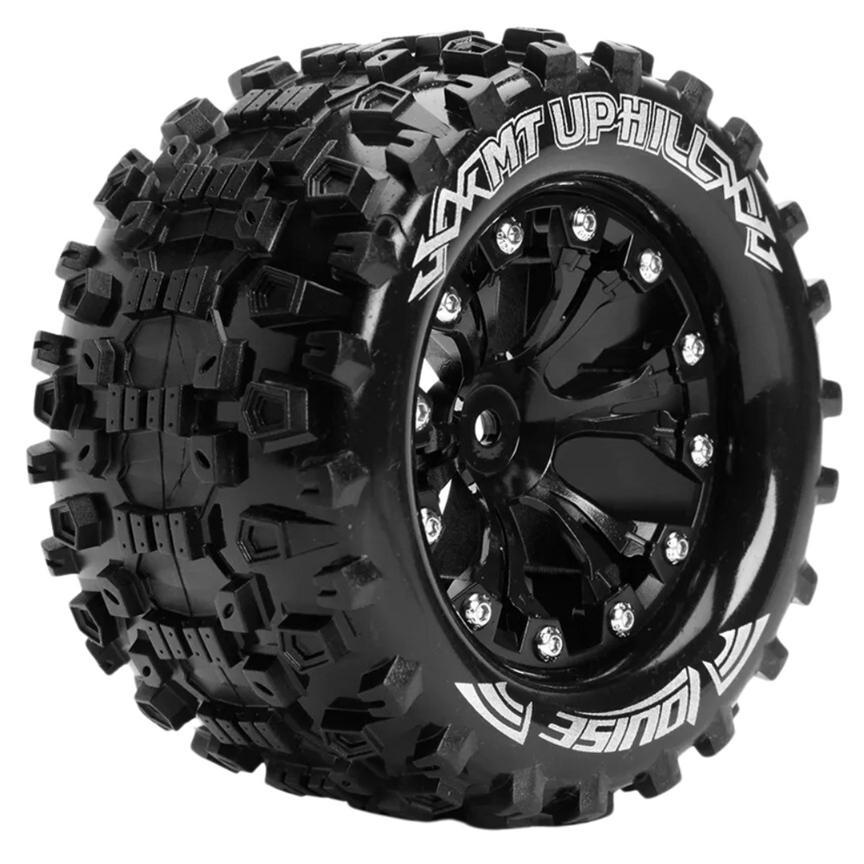 Louise 2.8" MT-Uphill 1/10 Monster Truck Tyres On Black Rims 1/2 Offset (2pc) L-T3204BH