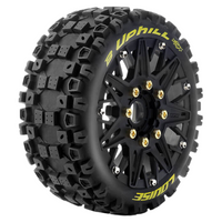 Louise RC B-UPHILL 1/8 Buggy Tyre and Wheel Set 2pcs Black LT3364SB