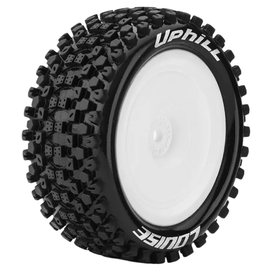 Louise RC E-UPHILL 1/10 Buggy Tyre Set Mounted Soft White Wheels Rear L-T3279SWKR