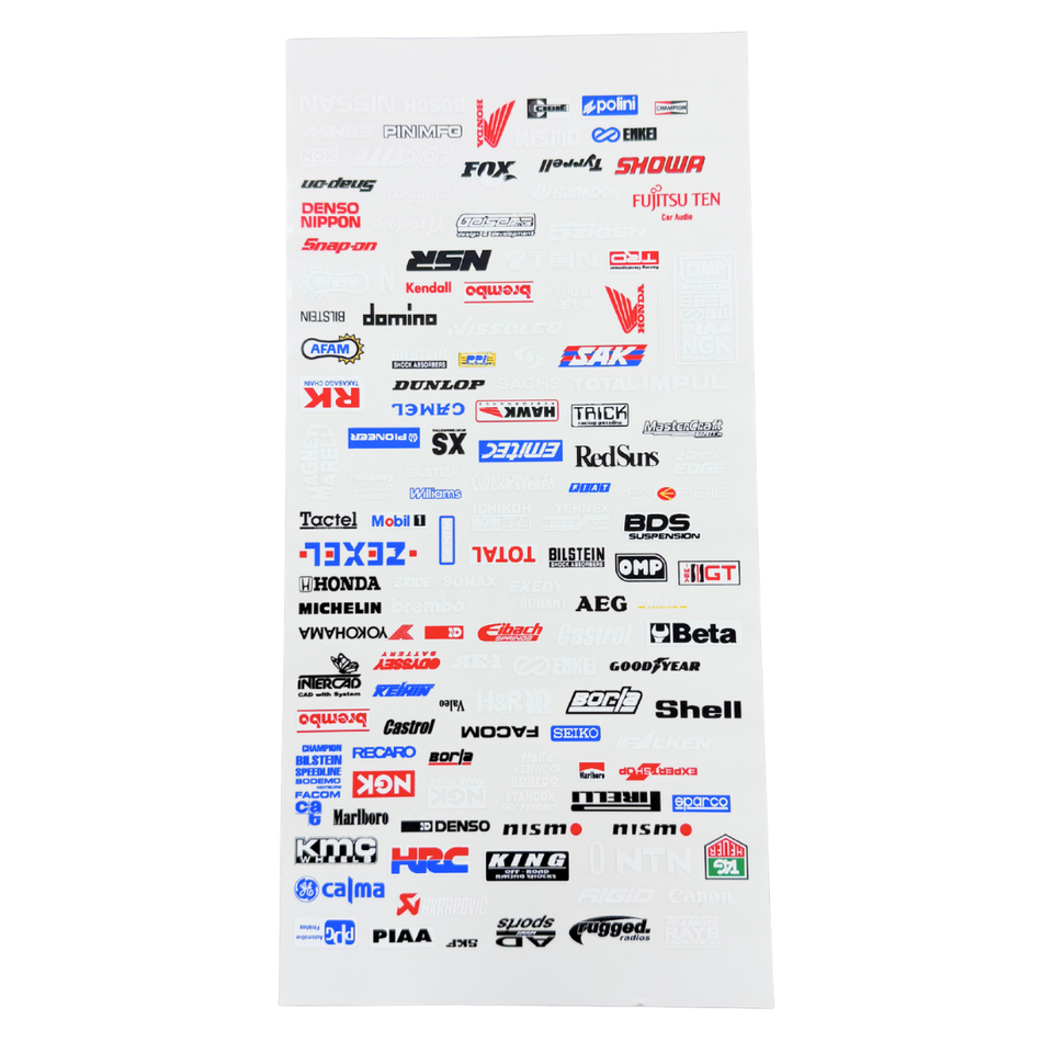 MCI Racing 1/10 Racing Sponsor Decals Clear Vinyl Custom RC Sticker Set