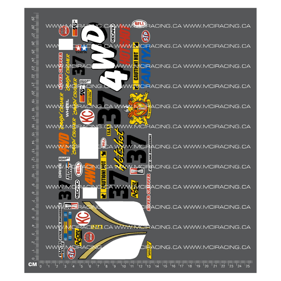 MCI Racing Hotshot Decals 1/10 TAM58047 Clear Vinyl RC Sticker Set