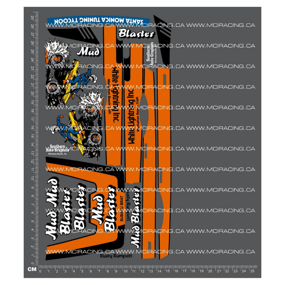 MCI Racing Subaru Mud Blaster Decals 1/10 TAM58077 Clear Vinyl RC Stickers