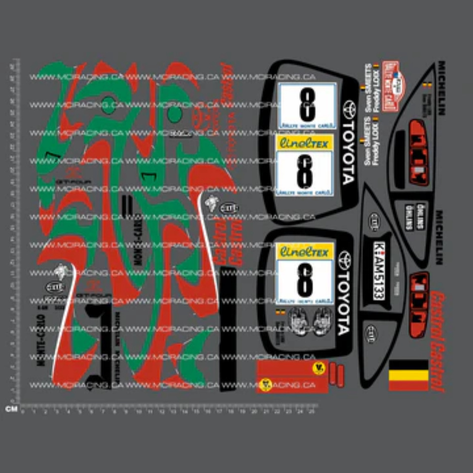 MCI Racing Tamiya 1/10 Toyota Celica Castrol GT Four Decals 58201