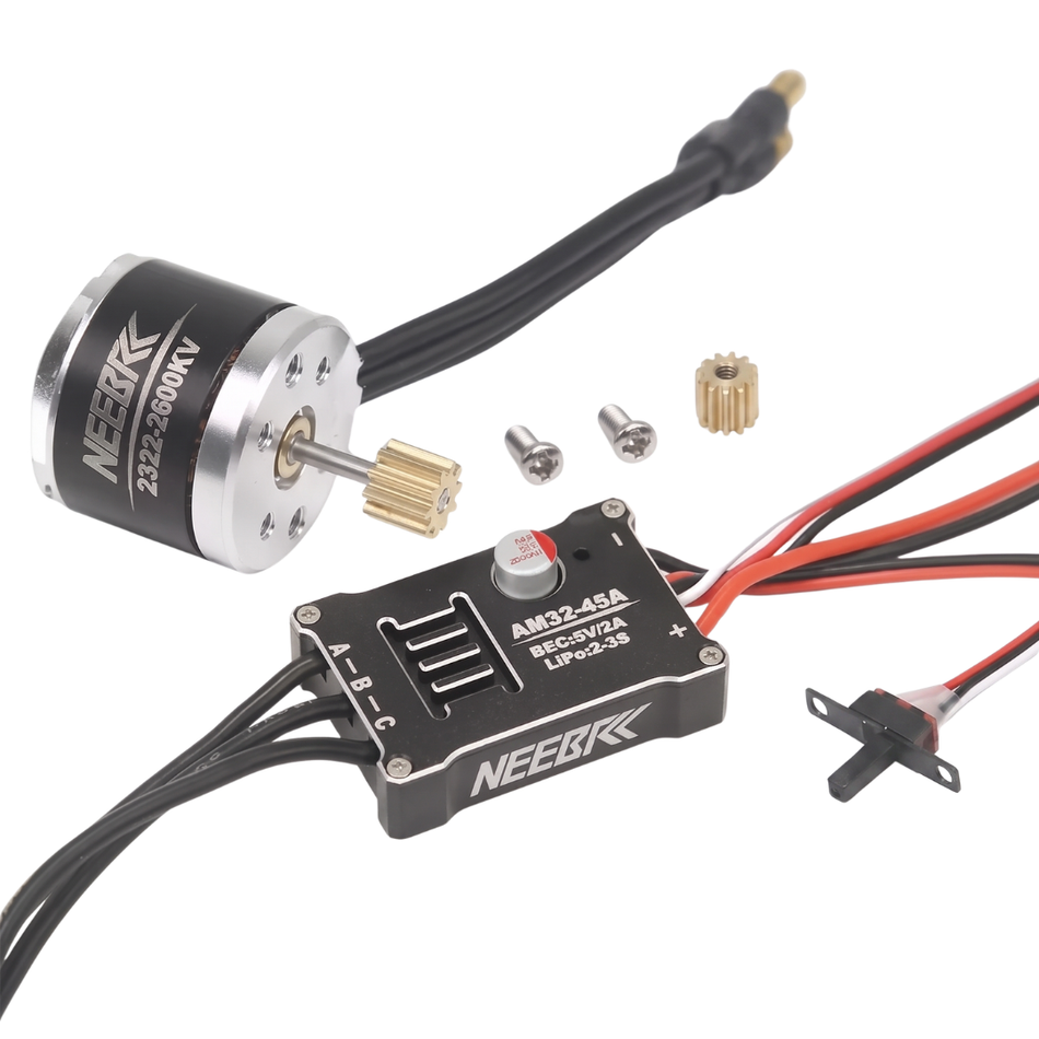 MN Model 2600KV Brushless Motor Kit 1/12 For MN82 MN99 MN168 MN78 Land Cruiser