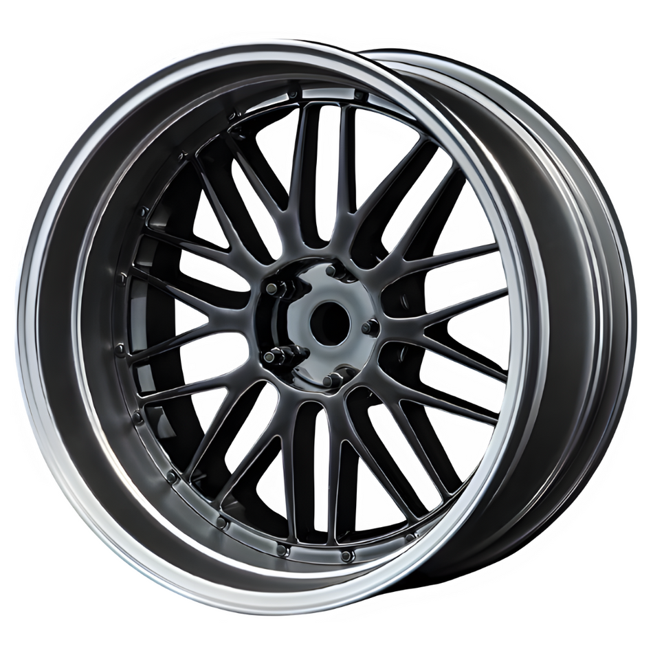 MST 1.9" LM Off-Set Changeable Rims Silver Black Suits 12mm Hex 832102SBK