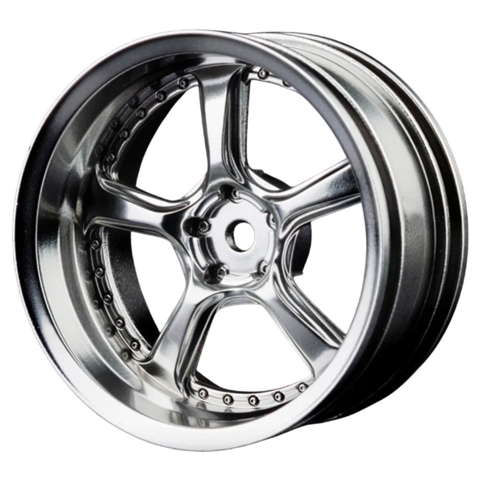 MST 1/10 Kairos Drift Wheels w/12mm Hex (Flat Silver/5mm Offset) 4pcs 832026FS