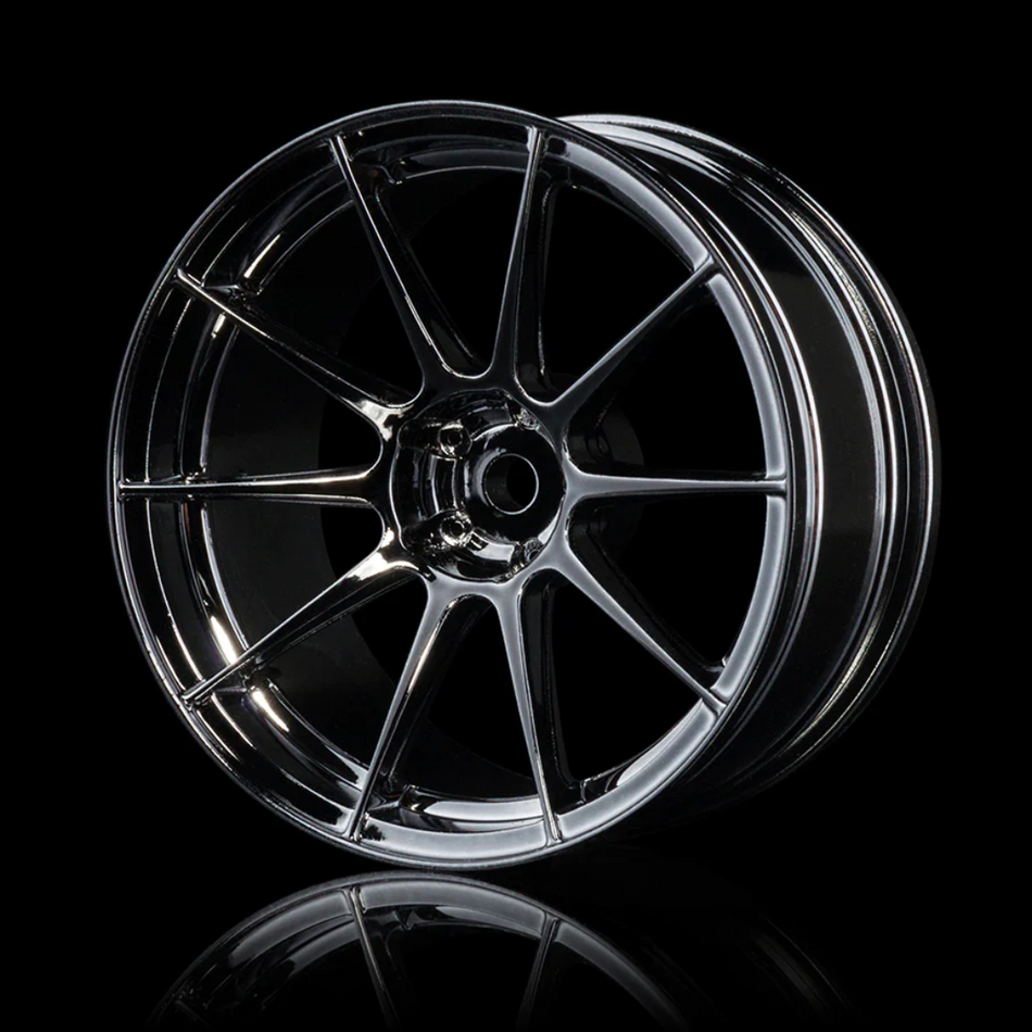 MST 5H Silver/Black RC Drift Wheels 1/10 (4pcs) +7 Offset 102072SBK