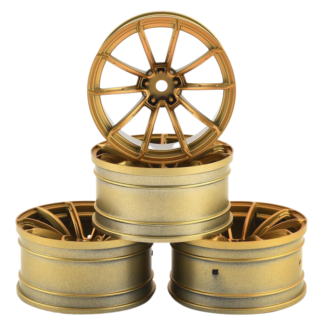 MST Gold GTR RC Drift Car Wheels 1/10 (4pcs) +9 Offset 832066GD – OZRC