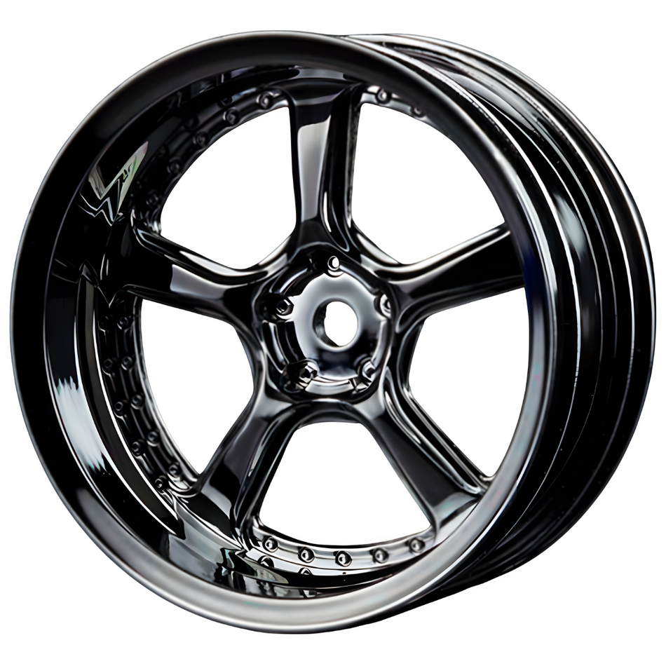 MST Kairos +8 Silver Black (4pcs) 1/10 Drift Wheel Set 102034SBK