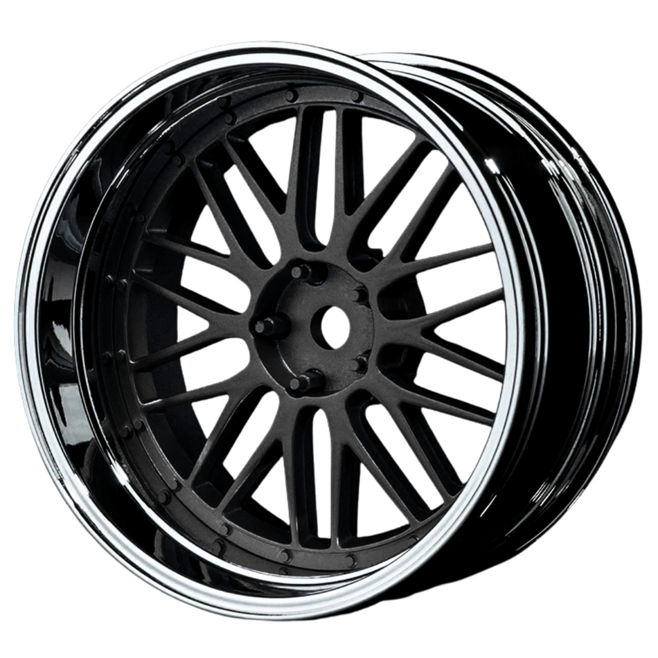 MST LM Offset Changeable RC Drift Wheel Set S-FBK Silver Flat Black 832101FBK