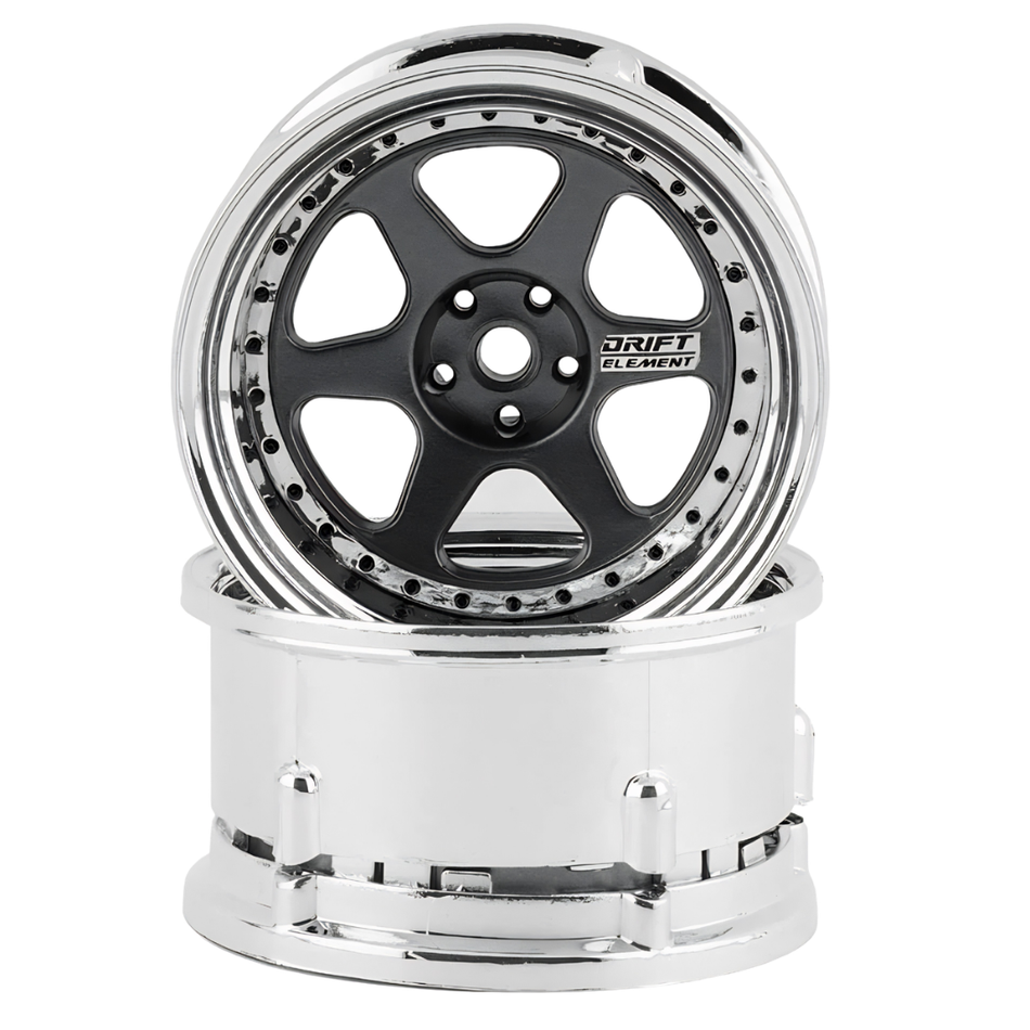 DS Racing Element II 1/10 6-Spoke Drift Wheels (Gun Metal) 2pc DE220