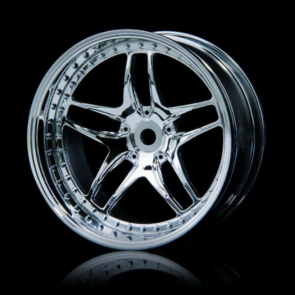 MST Silver FB RC Drift Wheels 1/10 (4pcs) +8 Offset 102061S