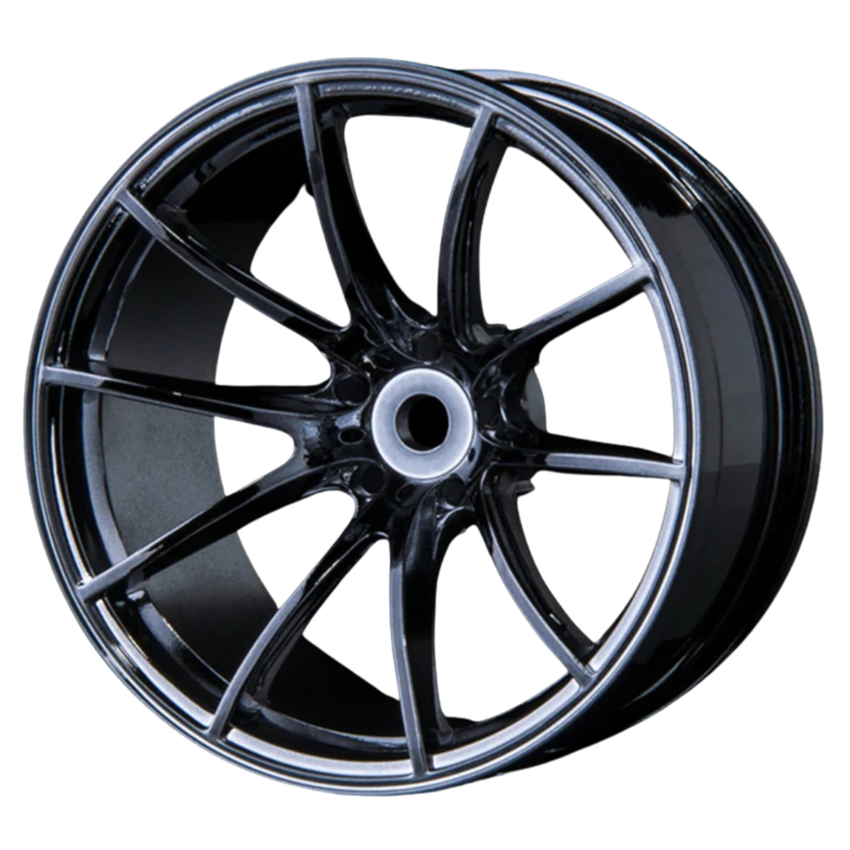MST G25 1/10 RC Drift Touring Wheels +5 Offset Silver Black 4 Pack 102052SBK