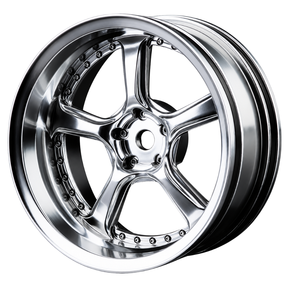 MST Kairos Drift Wheels 1/10 12mm Hex Flat Silver 5mm Offset 4pcs 832026FS