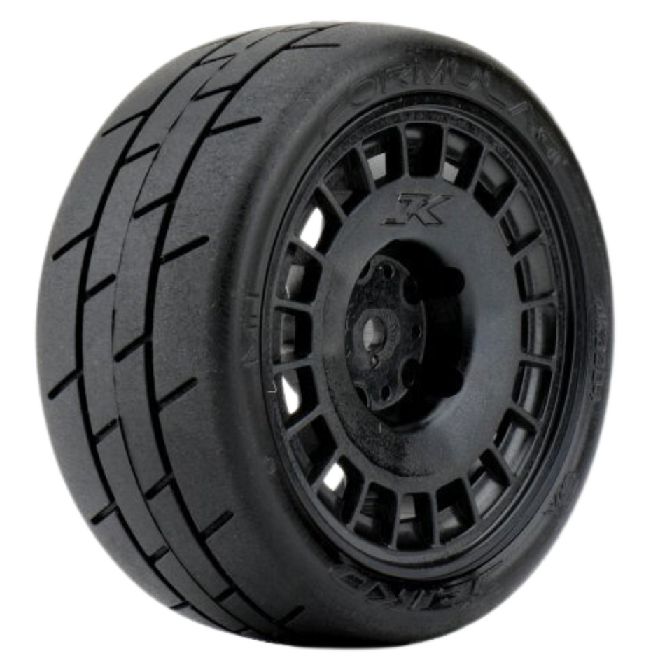 Jetko 1/10 GT Formula On-Road Rubber Tyres w/Black Wheels (Super Soft) 4pcs JKO3204CBSSG