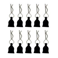 Medium Body Pins Clips 1.2mm w/ Black Rubber Tab 10pcs