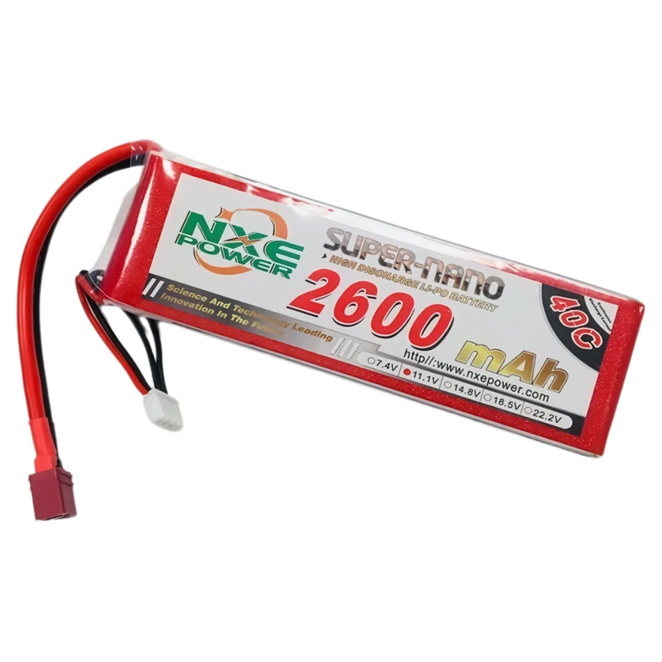NXE 3S 11.1V 2600mAh 40C Soft Case LiPo Battery w Deans Plug 2600SC403SDEAN